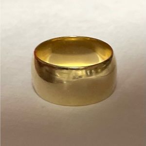 10mm Vintage (60s) Gold Band. Ring. Unisex. Wedding Band. 14k sz7